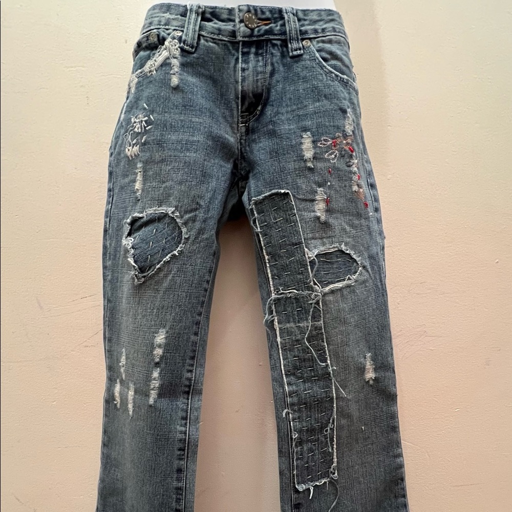 Sans Souci Y2K Distressed Embellished Jean